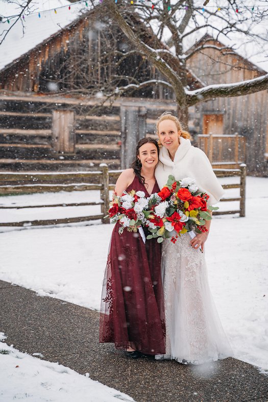 bride and maid of honor